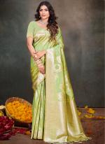 Cotton Silk Mint Green Party Wear Weaving Saree